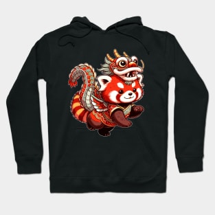 Kawaii Red Panda in Dragon Costume to Celebrate Lunar New Year 2024 Hoodie